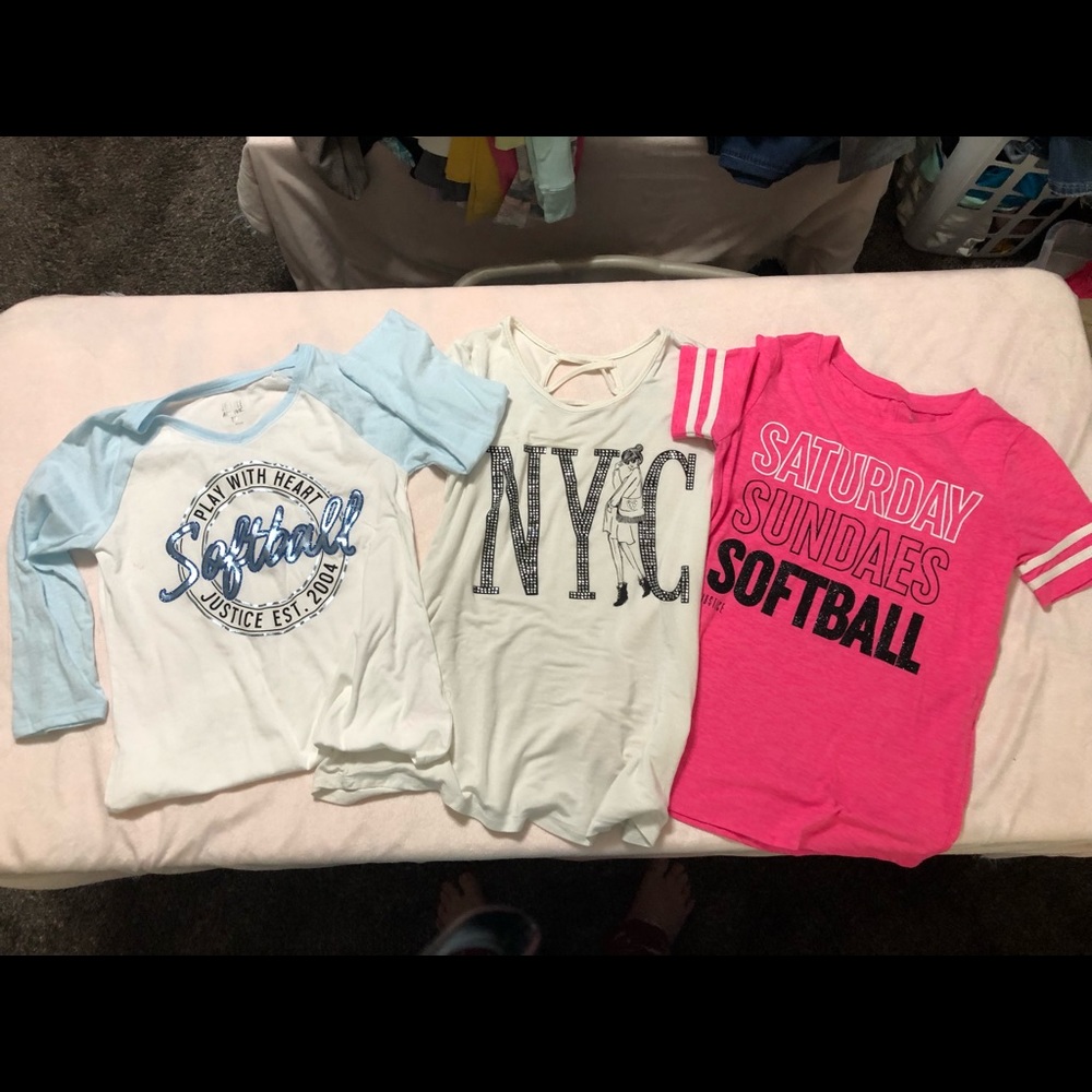 Lot of 3 justice shirts